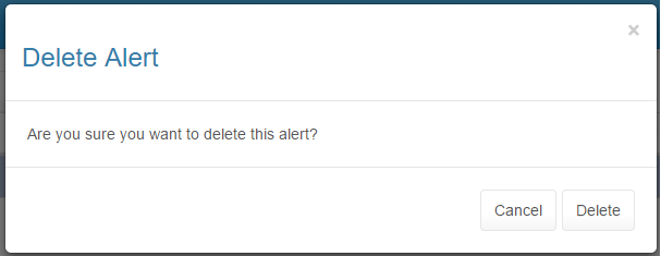 Select delete button to confirm deletion